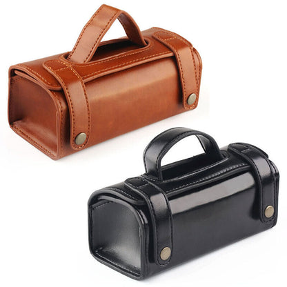 Mens Portable Shaving Toiletry Bag Small Size Leather Toiletry Bag Brown Black