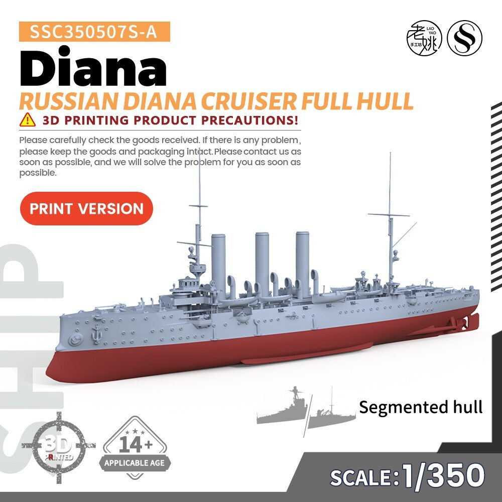 SSMODEL SSC350507S-A 1/350 Military Model Kit Russian Diana Cruiser Full Hull