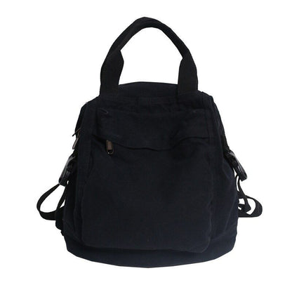 School Bag Shoulders Large Khaki Backpack Fashion Canvas College Computer Bags