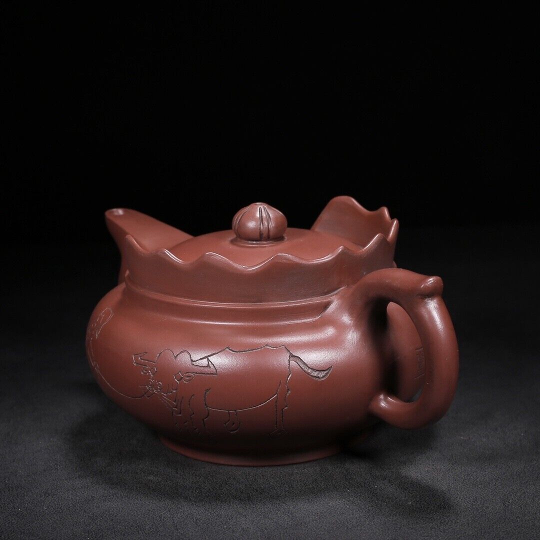 Chinese Yixing Zisha Clay Handmade Exquisite Teapot（僧帽 底款：范曾，顾景舟）