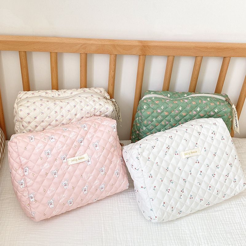 Cosmetic Storage Bag Makeup Toiletry Beauty Cases Cotton Floral Cosmetic Pouch