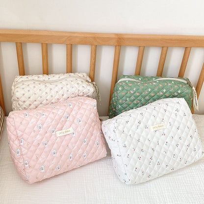 Cosmetic Storage Bag Makeup Toiletry Beauty Cases Cotton Floral Cosmetic Pouch