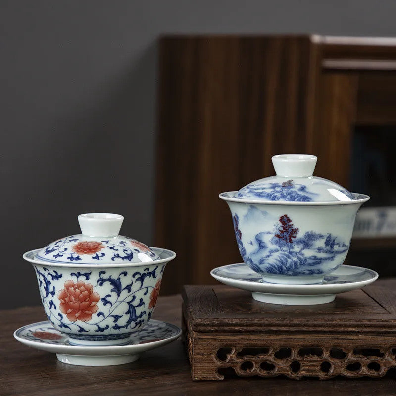 150ml Exquisitely Ceramic Gaiwan Chinese Hand-painted Kung Fu Tea Cup Tea Bowl