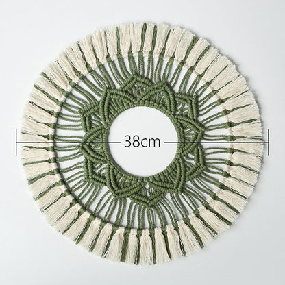 Wall Hanging Tapestry Bohemian Home Decor Woven Macrame Mandala Cotton Rope 42cm