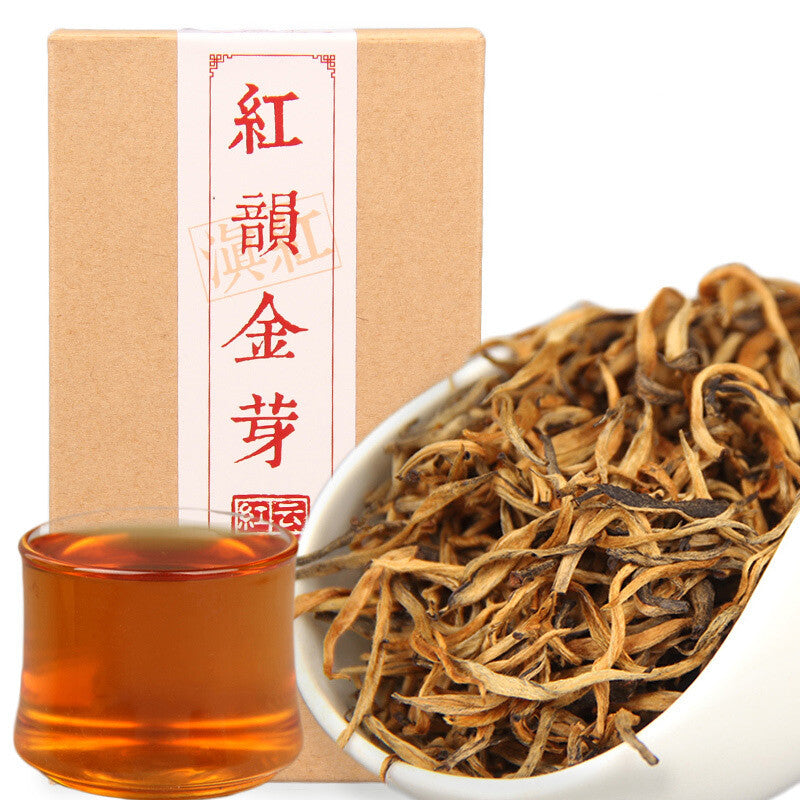 Yunnan Black Tea Red Rhyme Golden Bud Gongfu Tea Fengqing Black Tea Single Bud