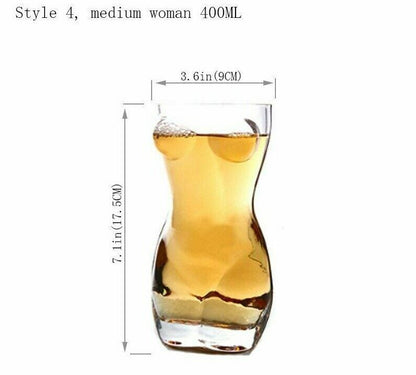 60/400ML Unique Beer Cups Funny Body Shape Wine Glass Whisky Vodka Shot Glasses