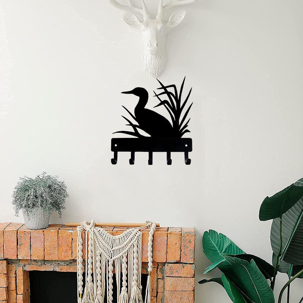 Loon Key Rack Hanger - 9 inch Wide Metal Wall Art