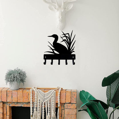 Loon Key Rack Hanger - 9 inch Wide Metal Wall Art