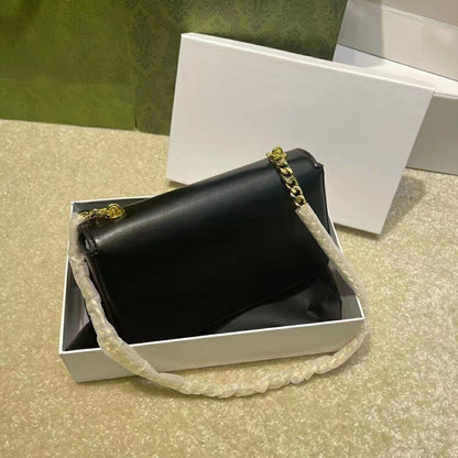Genuine Leather Single Shoulder Bag Split Messenger Bag Luxury Small Square Bag