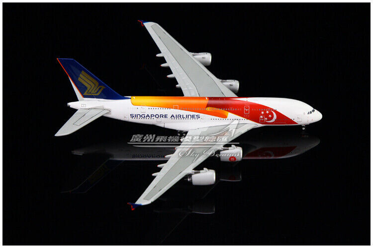 1:400 JC Wings SINGAPORE AIRLINES AIRBUS A380 Passenger Aircraft Diecast Model