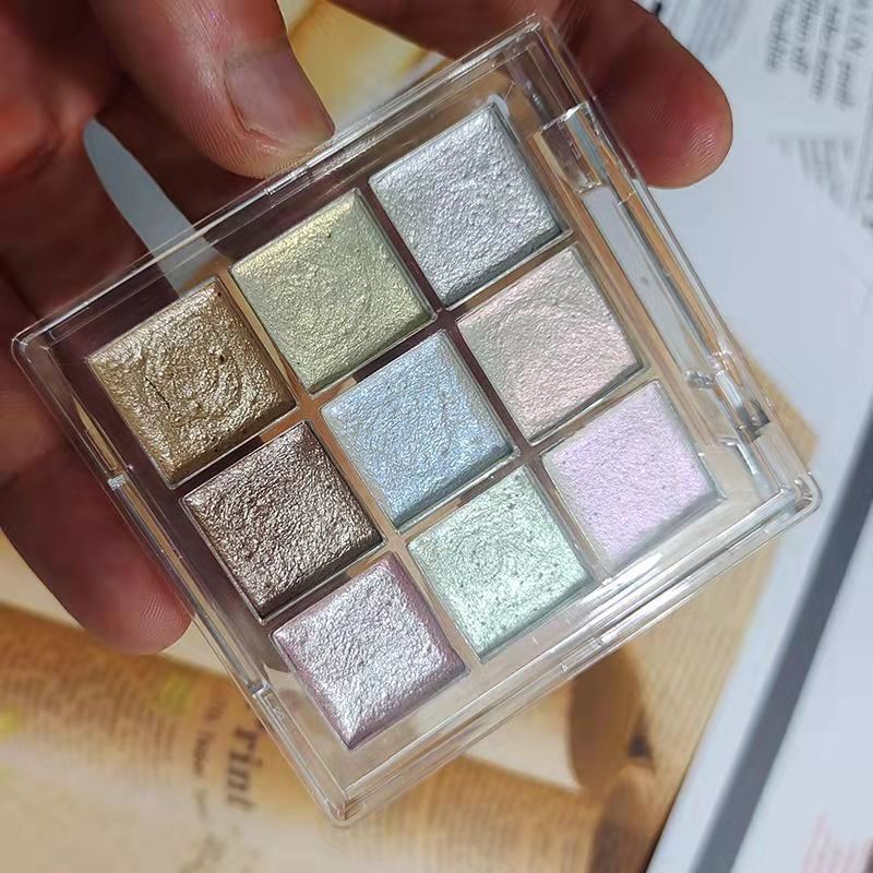 Nail Art Tool 9 Color Paint Solid Watercolor Handmade Acuarelas Palette Painting