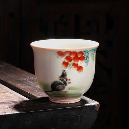 One Cup Chinese Symbolic Animals Porcelain Animal Print 125ml Master Tea Cup New