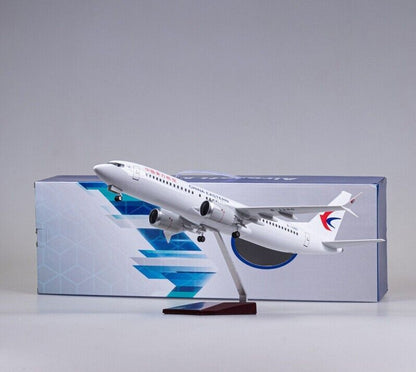 47CM CHINA EASTERN BOEING 737 MAX Airplane Led Sound-controll Light Resin Model
