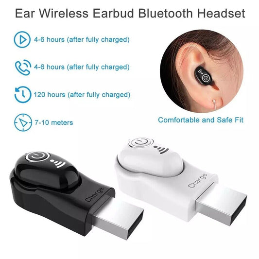 Mini Invisible Headset Earphone Wireless Bluetooth 5.0 Headset Earbuds Sport USB
