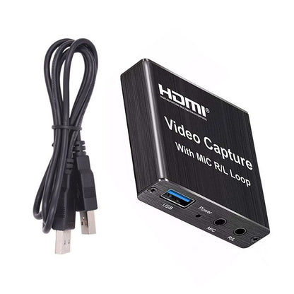 1080P Video Capture Card 4K Screen Record Game Streamer Device MIC R/L Loop