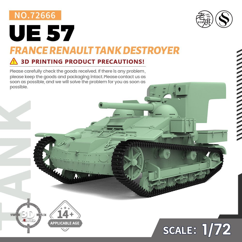 SSMODEL SS72666 1/72 25mm Military Model Kit France Renault UE57 Tank Destroyer