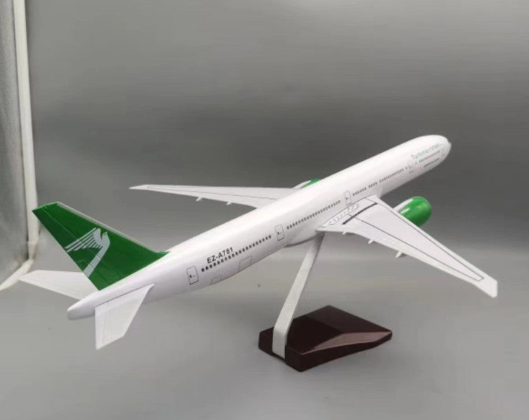 1:157 47CM Turkmenistan BOEING 777-300ER Airplane Landing Gear Resin Plane Model