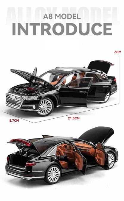 1:24 AUDI A8 Diecast Model Car Toy Vehicle Collection Sounds Lights Gift Kids