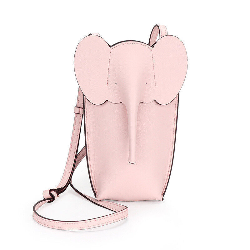 Women Fashion Genuine Leather Crossbody Shoulder Bag Elephant Pocket Phone Pouch