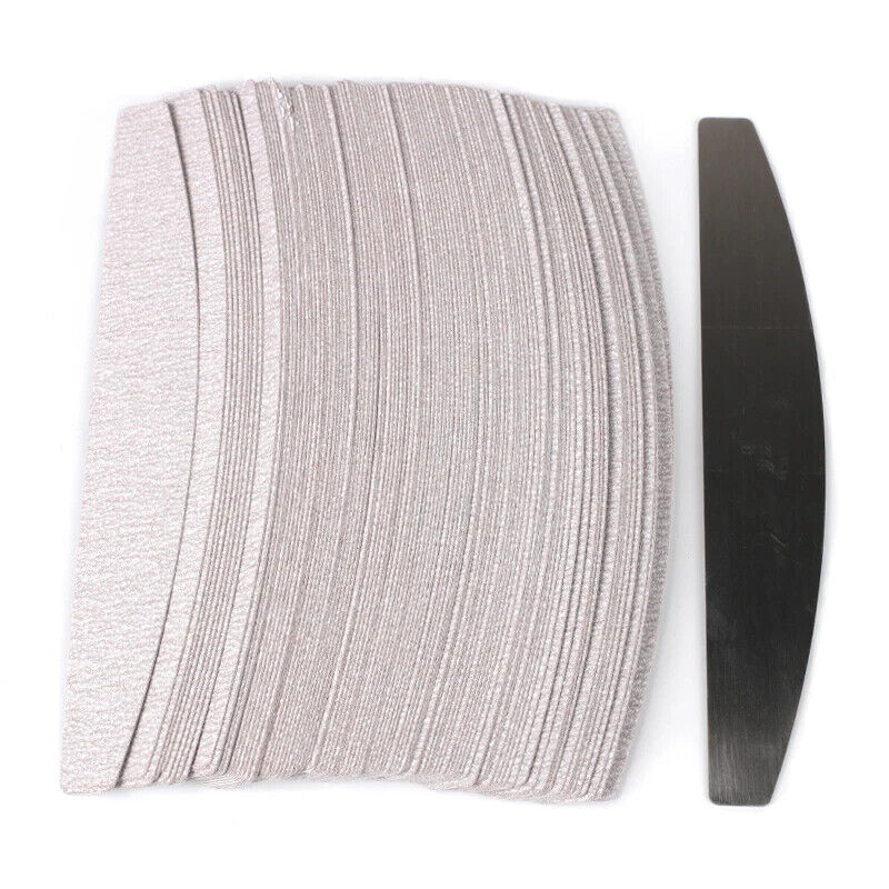 Nail Files 50-100Pcs Gray Removable Pads Metal Handle Replacement Sandpaper Tool