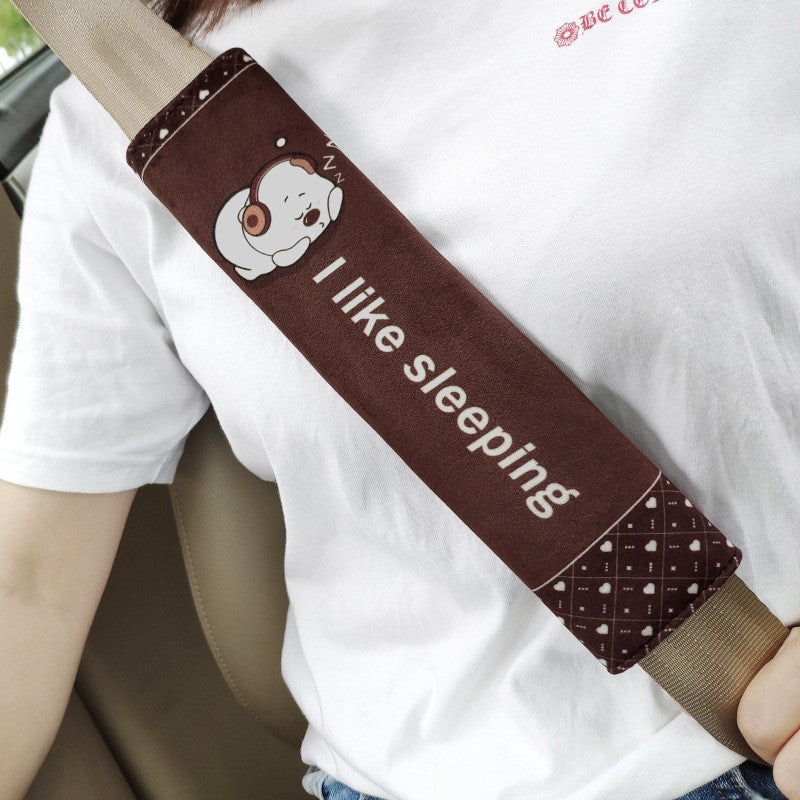 2 car seat belt covers, shoulder protectors, plush, soft and elongated