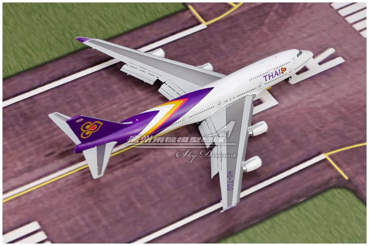 1:400 JC Wings THAI BOEING 747-400 Passenger Airplane Flap Down Diecast Model