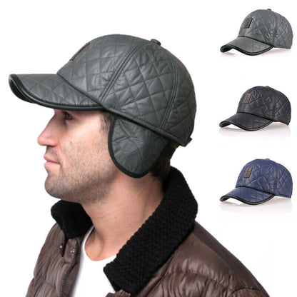 Casual Baseball Caps Warm Hats Sports Caps Bright Leather Casual Hats Men's Hats