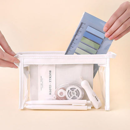 Large Transparent Makeup Bag Storage Cosmetic Triangular Box Purse 20*8*12.5 CM