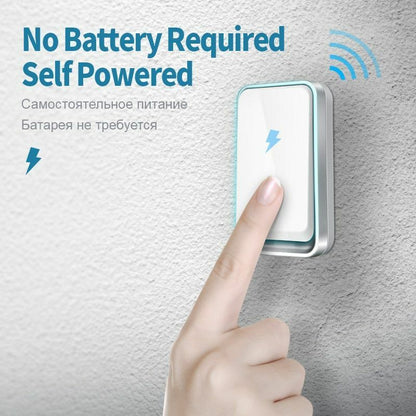 Wireless Doorbell Waterproof Self-powered Smart Door Bell No Battery Required