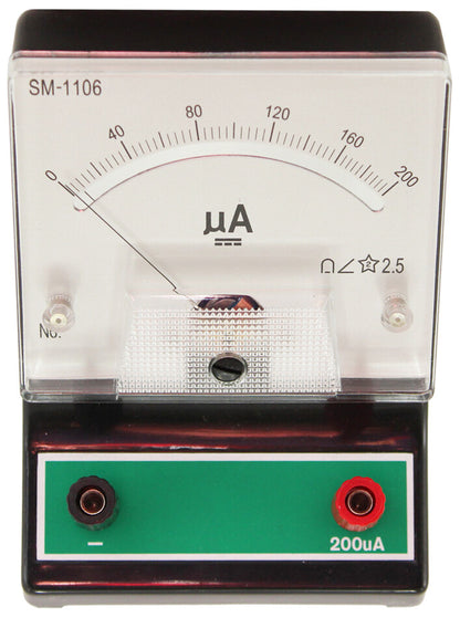 Analog Ammeter DC 0-200µA Meter Movement - Measures DC Current in a DC Circuit