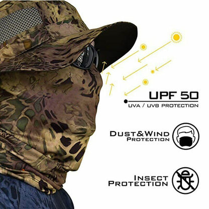 Neck Gaiter Bandana Buff Hiking Camping Hunting Tube Scarf Headwear Mask 50*25CM