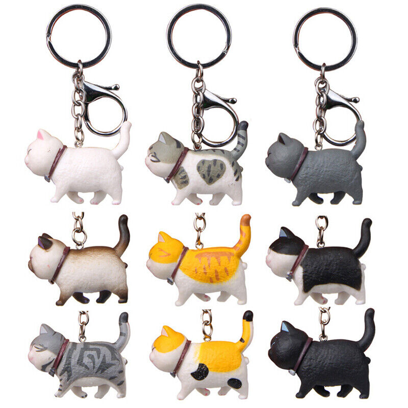 New Lovely Cat Kitten Keychain Keyring Handbag Pendant Ornament Kids Toy Gif-ca
