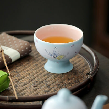 Artful Tea Cup Handmade Personal Cup Gradient Color Ceramic Chabei For Lady New