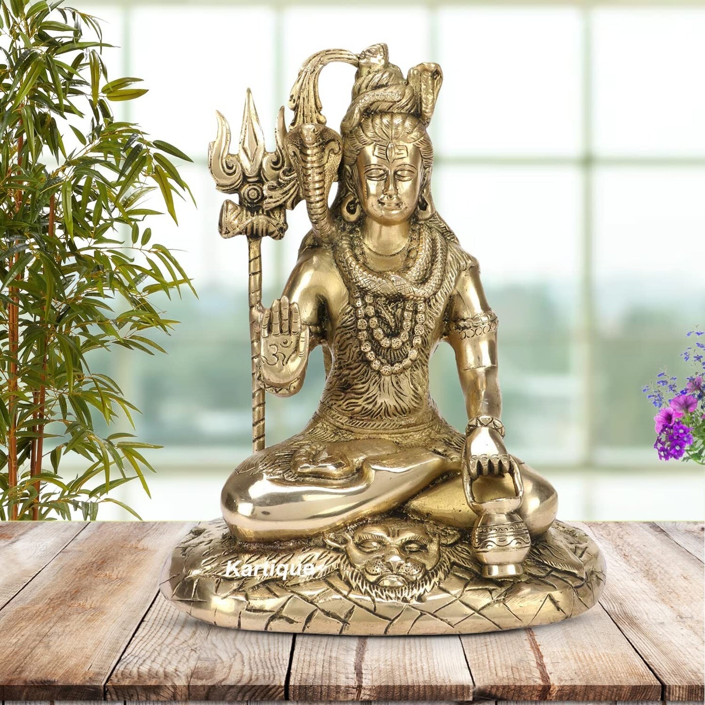 Hindu God Lord Brass Shiva in Blessing Posture Idol Statute Figurine
