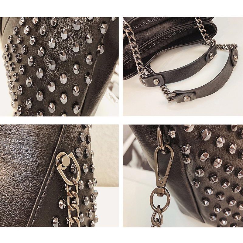 Shoulder Bag Small Purse Women Handbag Punk Synthetic Leather Messenger Purse