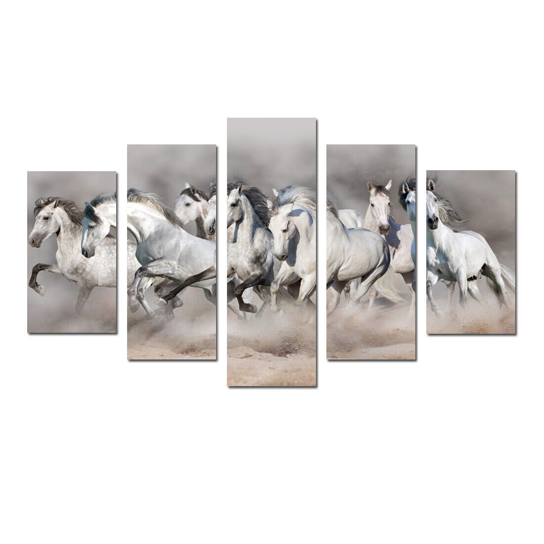 Animal Running Horse 5 Pieces Canvas Print Wall Art Picture Modern Home Decor