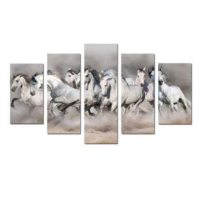Animal Running Horse 5 Pieces Canvas Print Wall Art Picture Modern Home Decor