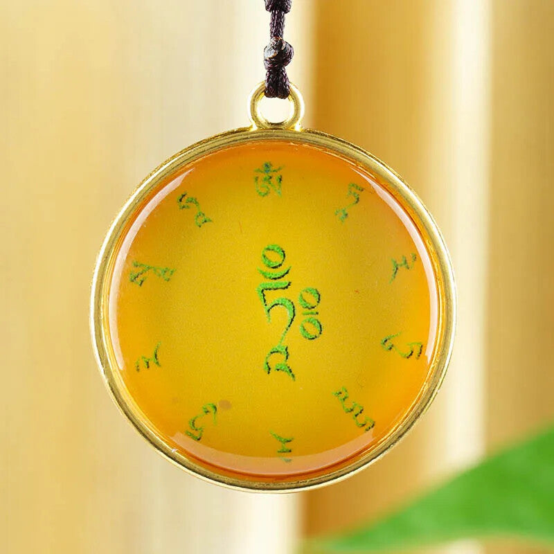New Green Tara Buddha Statue Small Thangka Buddhism Copper Pendant Necklace