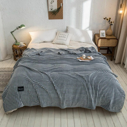 Blankets Plaid Beds Coral Fleece Gray Color Single/Queen/King Flannel Bedspreads