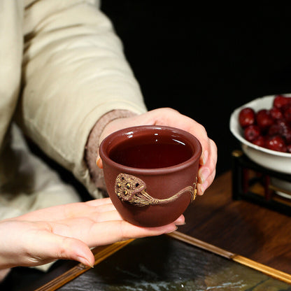 boutique full handmade tea cup lotus root snail relief real yixing zisha cup new