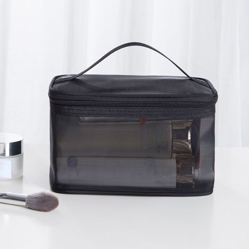 Luxury Clear Makeup Bag Mesh Cosmetic Purse Organizer Transparent Traveling Case