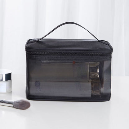 Luxury Clear Makeup Bag Mesh Cosmetic Purse Organizer Transparent Traveling Case