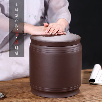 7 Layers Tea Cainster With Lid Real Yixing Zisha Jar For Pu'er Tea Cake Sealed