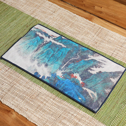 Chinese Painting Tea Table Absorbent Tea Cloth Kung Fu Rag Tea Towel Napkin