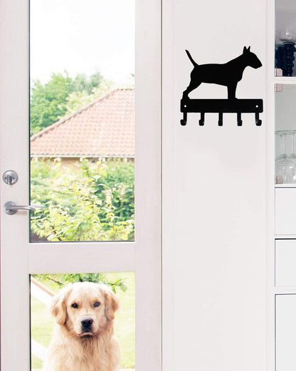 Bull Terrier Dog - Key Hooks & Keychain Holder-6 inch/9 inch Wide Metal Wall Art