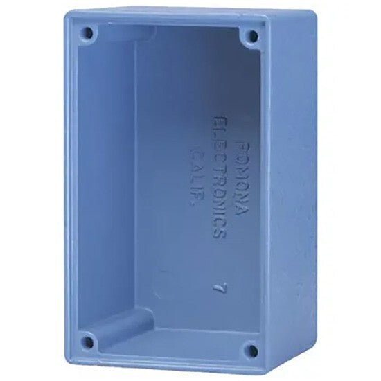 Pomona 2417 Size B Aluminum Box with Cover, Blue Paint, 2.25"x 1.38"x1.130"