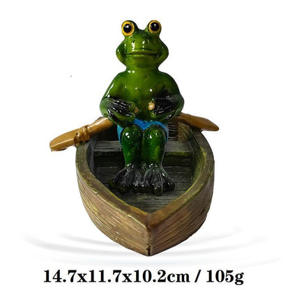 Frogs Statue Resin Floating Sculpture Desk Ornament Tank Garden Pond Decorations