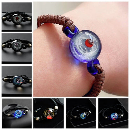 Men Women Beaded Bracelets Nebula Cosmic Handmade Galaxy Couple Jewelry Presents