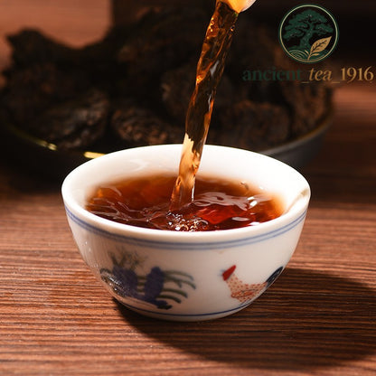 500g Old Tea Head Ripe Tea Yunnan Ancient Tree Mellow Aroma Aged Pu Erh Tea