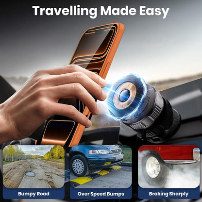 360° Rotating Magnetic Phone Holder | Ultra Strong Vacuum Suction with Adjustabl